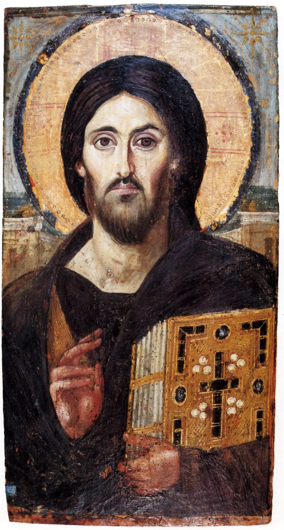 Icoana Mântuitorului Iisus Hristos Pantocrator (Mănăstirea Sfânta Ecaterina, Sinai, sec. VI)